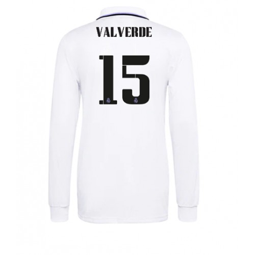 Fotbalové Dres Real Madrid Federico Valverde #15 Domácí 2022-23 Dlouhý Rukáv
